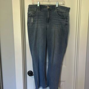 Size 16 Democracy Ab Technology cropped Jean. Light wash.  Light distressing.